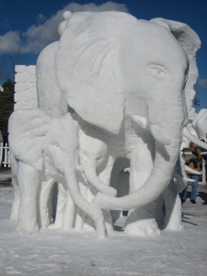 Budwieser International snow sculptures